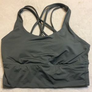 Green yoga sports bra